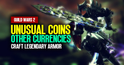 How to get Unusual Coins and other currencies for crafting Legendary Armor in Guild Wars 2?